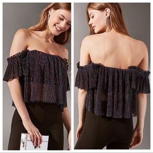 UO: Glittery Off-the-Shoulder Crop Top!